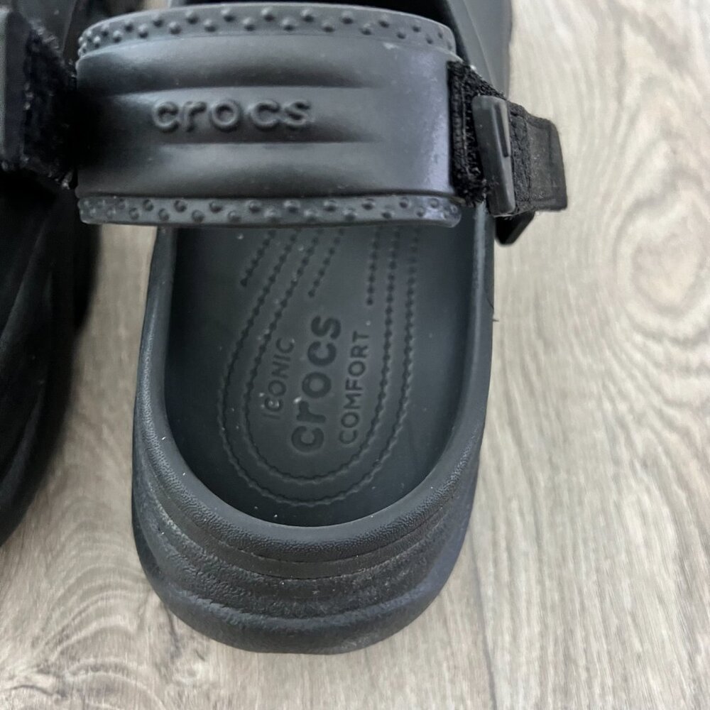 Crocs Men's 13 Black Iconic Comfort Clogs Slingback Adjustable Strap - Picture 8 of 11